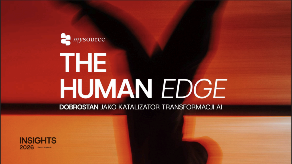 Cover of the mysource expert report “The Human Edge | Wellbeing as a Catalyst for AI Transformation,” Insights 2026.